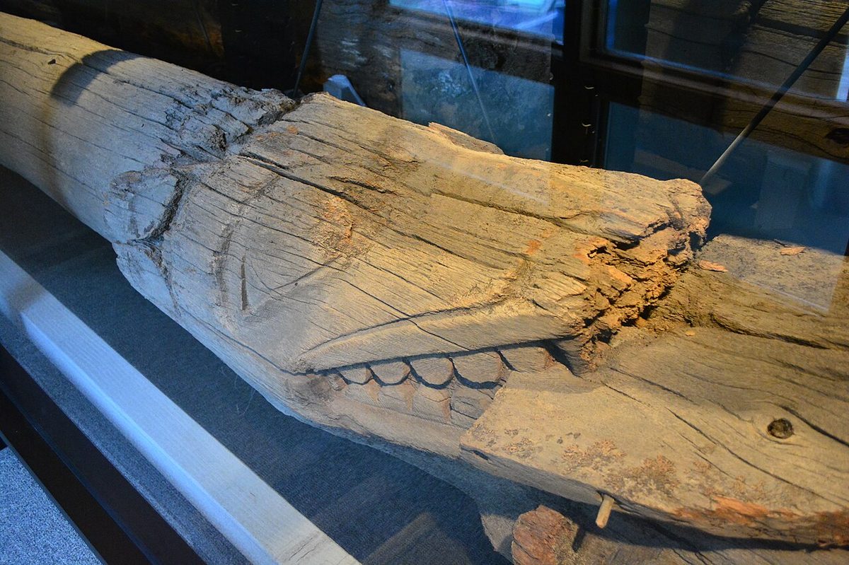 Ketchikan, AK - Totem Heritage Center 13 - Bear-Whale Mortuary Pole (Tlingit, Tongass Island)